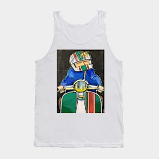 Retro Scooter, Classic Scooter, Scooterist, Scootering, Scooter Rider, Mod Art Tank Top